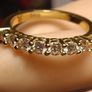 Gold Plated Sterling Silver 7 Stone Moissanite Band Ring Image 4