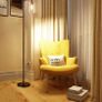 Led Floor Lamp,Modern Standing Lamp with Hanging Glass Shade,Eye-Care Metal Reading Floor Light,Industrial Warm White Floor Lamps for Living Room,Office,Black 6W A60,E27 Edison Bulb Included (FREE POSTAGE) Image 4
