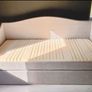 Light grey  upholstered daybed with under-bed storage drawer Image 4