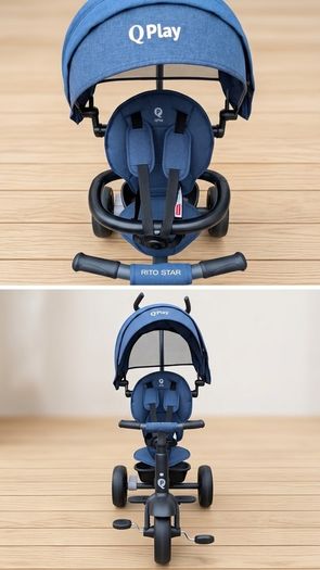 QPlay Rito Star Folding Toddler Trike with Canopy