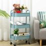 Cart 3 Tier Metal Utility Cart Rolling Trolley Organizer Cart with Wheels for Kitchen Makeup Bathroom Office MULTIPLE COLOURS AVAILABLE, (FREE POSTAGE) Image 8