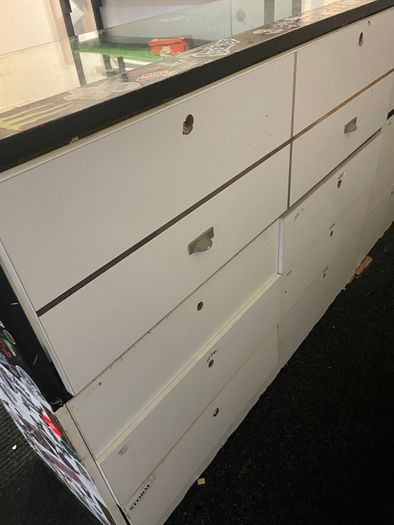 Shop Glass Display Counter x 2 Heavy Wood and Glass