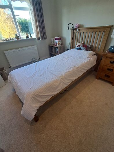 Single oak bed frame
