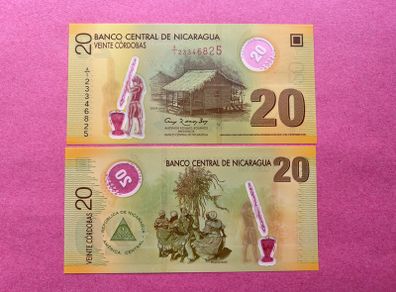Nicaragua 20 Cordobas  2007 Pick 202a. ( Uncirculated )
