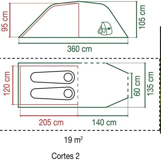 Waterproof Lightweight Camping Tent with Sewn-in Groundsheet (FREE POSTAGE)