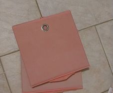 2 pink storage canvas boxes