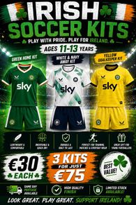 Irish soccer jerseys kids kits
