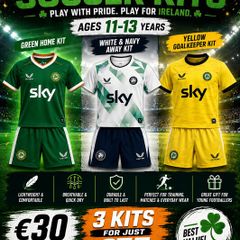 Irish soccer jerseys kids kits