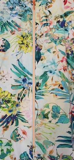 GIOVANE floral dress with bright zips detail Sz 46 (Fit 18 UK)  - Rrp 99