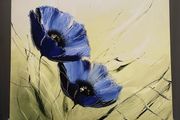 canvas blue flower .