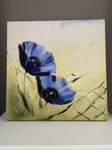canvas blue flower .