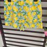 Zara size medium high waisted linen mix. Lemons pattern Image 3