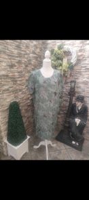 green floral tunic dress