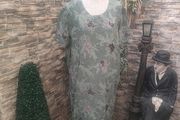 green floral tunic dress