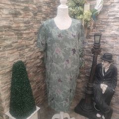 green floral tunic dress