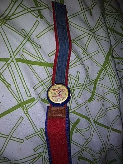 Denim style velcro watch