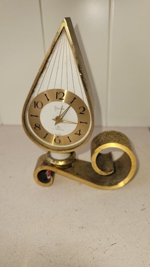 Swiza Flame Brass Candlestick Alarm Clock 1950's