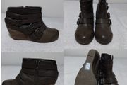 Schuh Blowfish Malibu Wedge Leather Boots, NEW