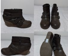 Schuh Blowfish Malibu Wedge Leather Boots, NEW