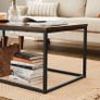 _Coffee table, living room table, coffee table with steel frame, 100 x 55 x 45 cm, simple structure, industrial design, vintage brown-black Image 6
