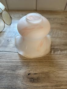 Vintage glass pale pink lampshade
