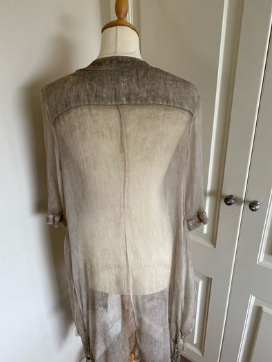 Elisa Cavaleta size 10 silk linen dress coat