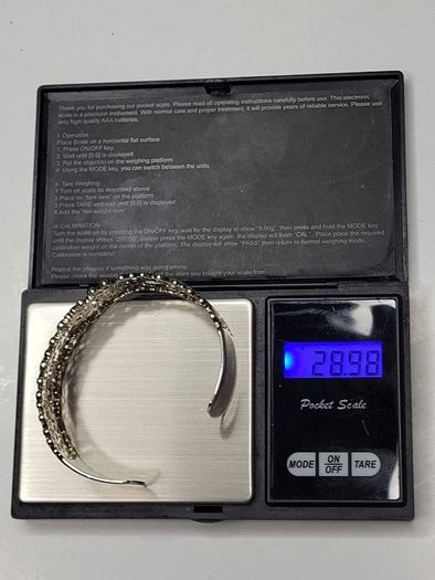 Vintage Sterling Silver 925 Floral Cuff Bracelet - 28.98g