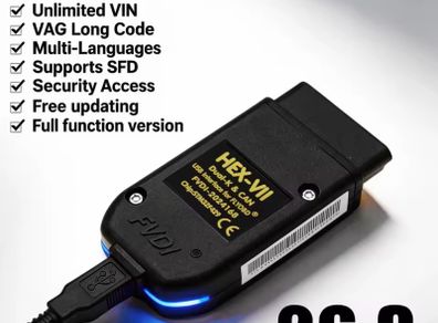 2026 VCDS VAGCOM Interface VCDSCAN HEX V2 Update 26.3 FOR VW For AUDI Skoda Seat Car Autocom Diagnostics Tools OBD Scanners Hex Can V2 FOR VW AUDI Skoda Seat Cars From 1996 -2017 Vag Atmega162