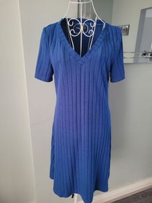 royal blue v neck dress