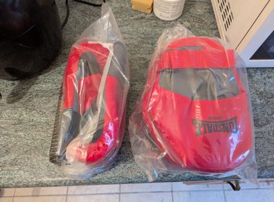 boxing gloves and pads