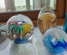3 Retro Glass Paperweights