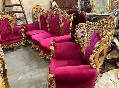 Old 3 piece gold salon set that has been restored