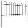 Garden Fence with Hoop Top Steel 13.6x0.8 m Black Image 2
