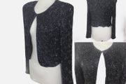 Vintage Pomodoro  Heavily Black Beaded Evening Jacket Uk 12 includes postage