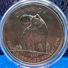 1oz Fine 9999 Silver Bullion Wolf 2011.