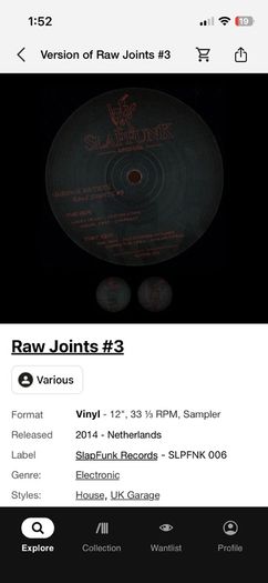Raw joints #3.    12" vinyl