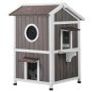 Cat House 2-story Wooden  Cat Shelter Outdoor Indoor Image 3