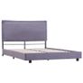 Bed Frame Light Grey Fabric 135x190 cm Image 4