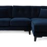 Navy Velvet Corner Group RH facing Chaise Image 3