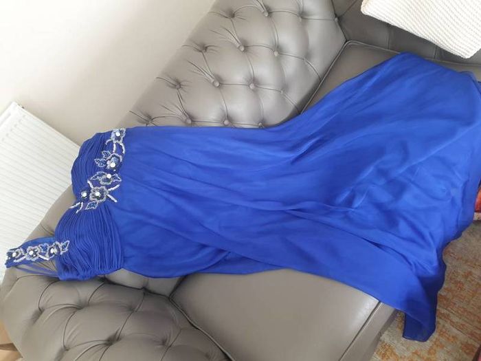Blue Gemstone Debs wedding Maxi dress 16