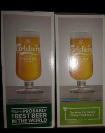 Carlsberg Pilsner pint beer glass Brand new with boxes
