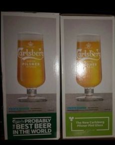 Carlsberg Pilsner pint beer glass Brand new with boxes