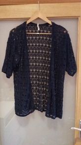 Brand New, Navy shorts sleeve crochet cardigan
