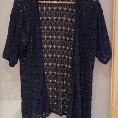 Brand New, Navy shorts sleeve crochet cardigan