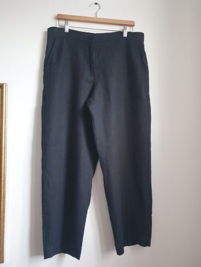 Carolyn Donelly Black Linen Trousers Size Uk 16