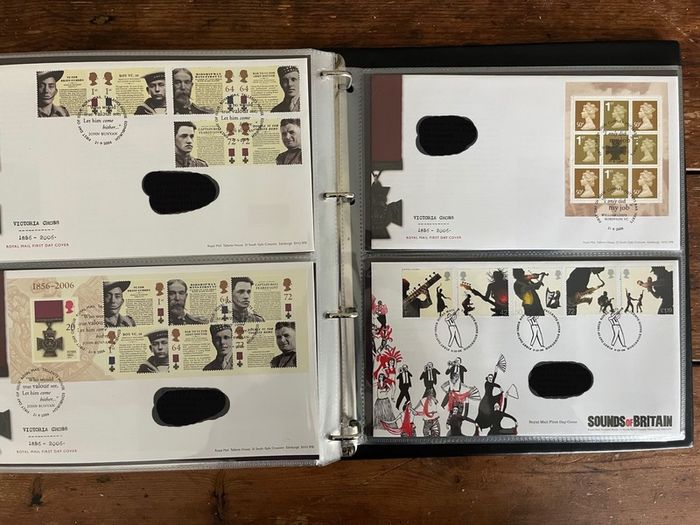 Collection of  87 UK First Day Cover stamps 2003 to 2006 in album