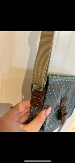 Cath Kidston blue and white polka dot messenger bag