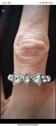 Designer Crystal Bow Ring 7cm ( Swarvki)