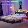 King Size Bed Frame with Ergonomic Storage Headboa Image 8