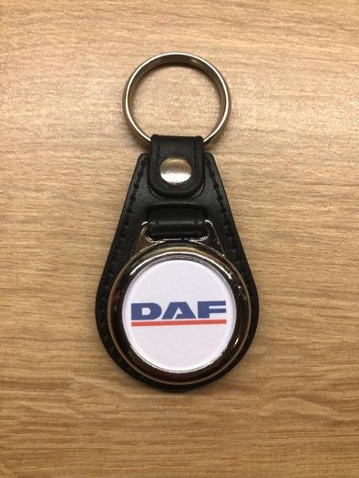 Synthetic  leather DAF keyring with shopping trolley token/coin